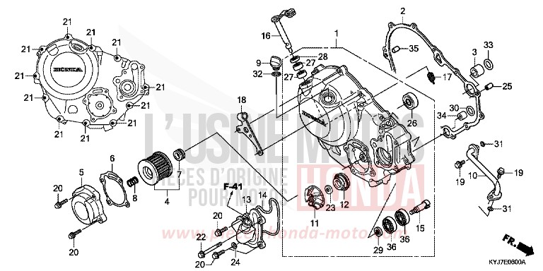 RIGHT CRANKCASE COVER for CBR250R ABS PEARL HIMALAYAS WHITE (NHA87) from 2013
